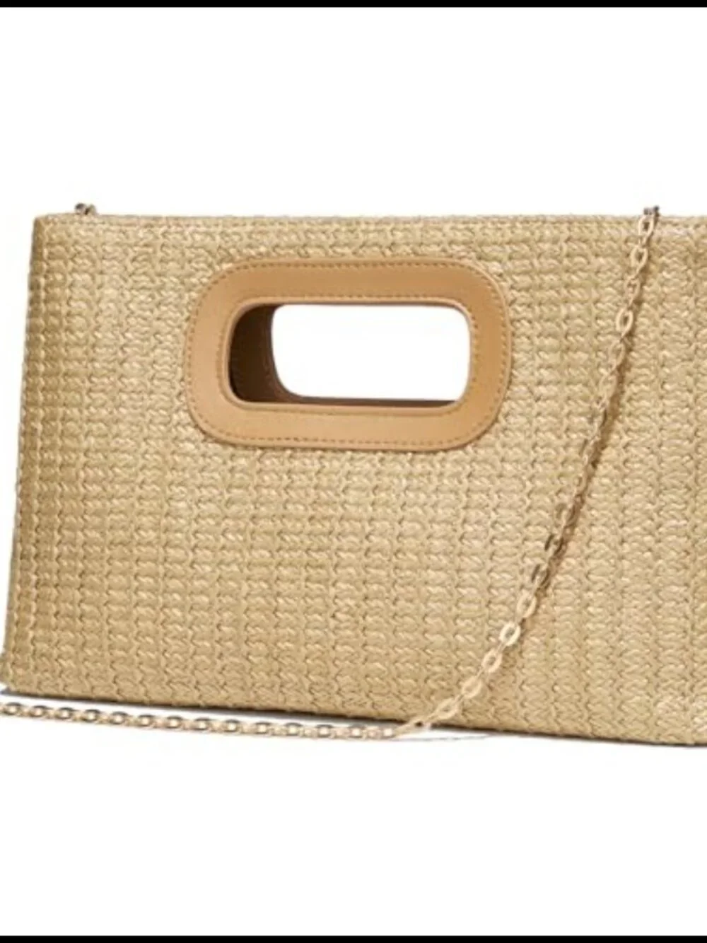 Straw Clutch Woven Beach Handbag Boho Evening Bag